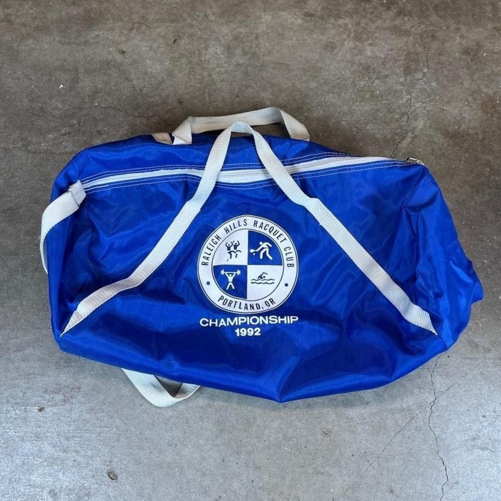 Vintage 90s blue duffle bag